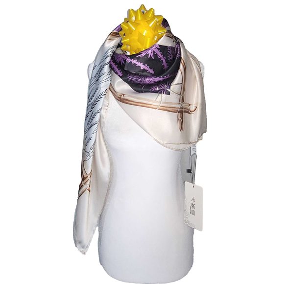 NWT Genuine 100% Mulberry Silk Satin Scarf 42"x42" Large Square Shawl 59721 - Picture 10 of 10